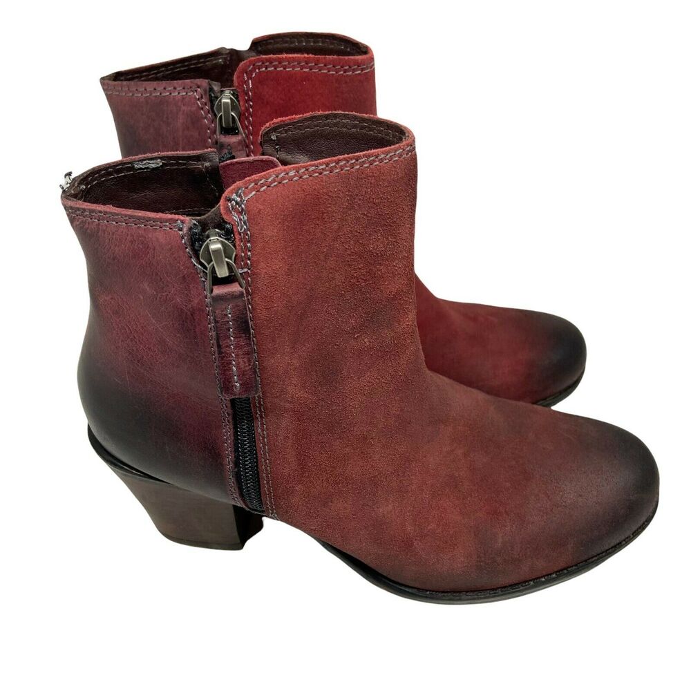 Roan Ankle Booties Womens Lina F858020 Red Burgundy Round Toe Western Size 9.5